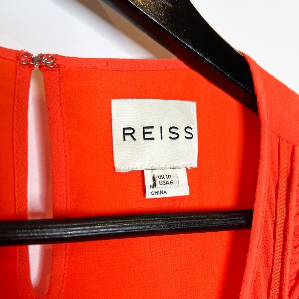 Reiss Dress 100% Silk Loulou Ruffle Dress Sleeveless - Picture 4 of 9